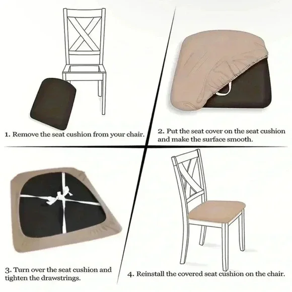 Dining Chair Covers Floral 4 Pack - Picture 2 of 3